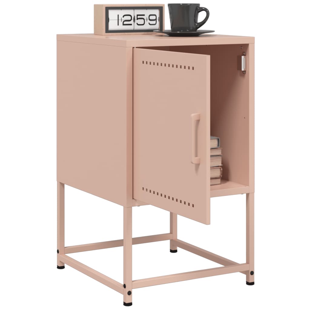 Tables de chevet 2 pcs Rose 36x39x60,5 cm en acier