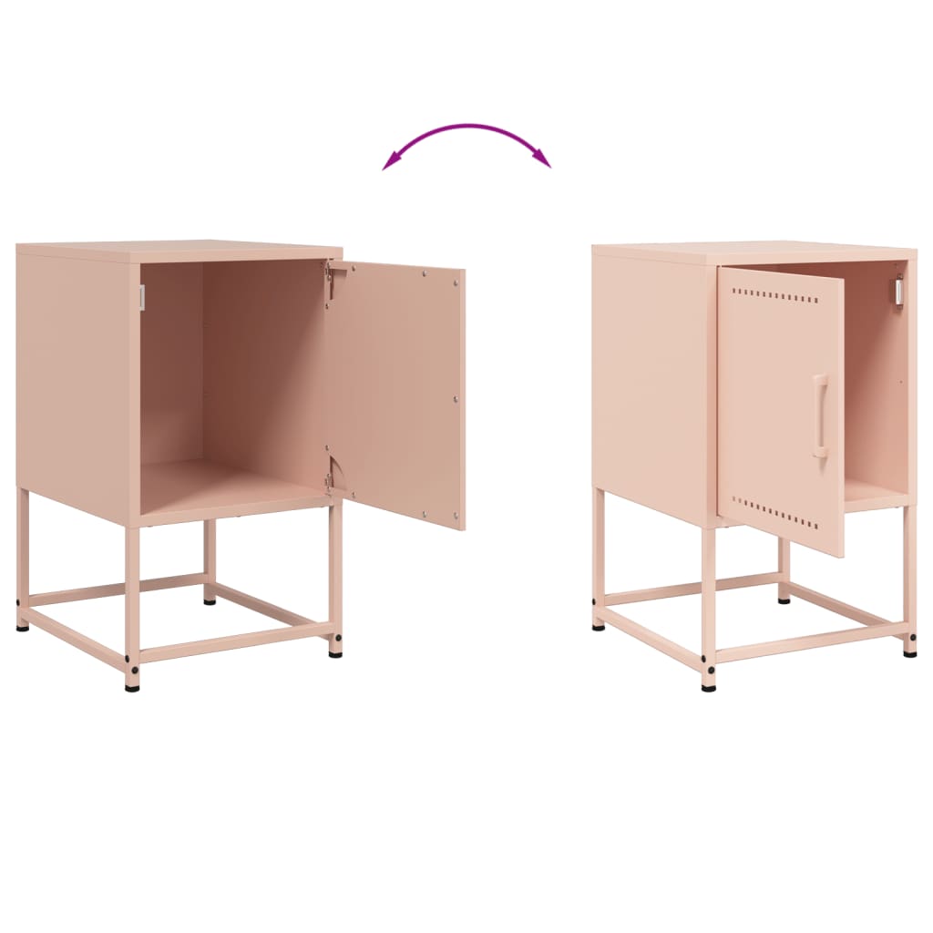 Tables de chevet 2 pcs Rose 36x39x60,5 cm en acier
