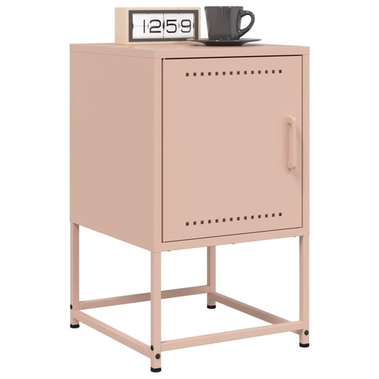 Tables de chevet 2 pcs Rose 36x39x60,5 cm en acier