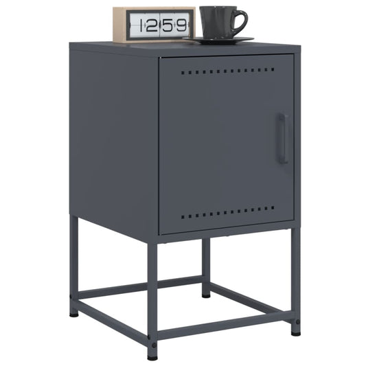 Bedside tables 2 pcs. Anthracite 36x39x60.5 cm steel