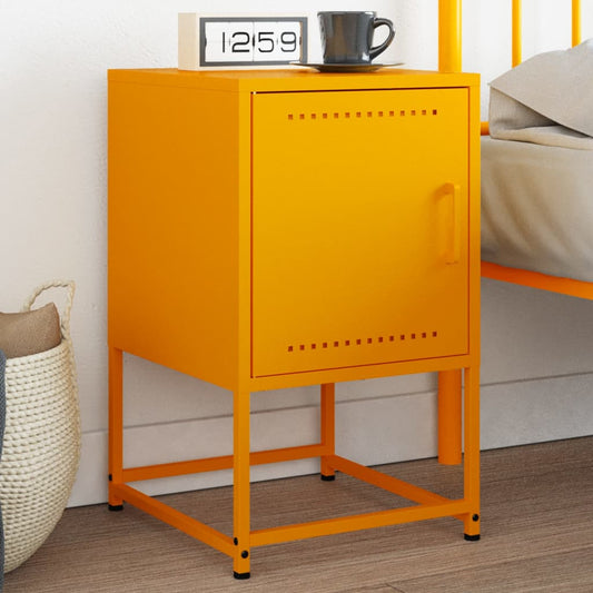 Bedside table mustard yellow 36x39x60.5 cm steel