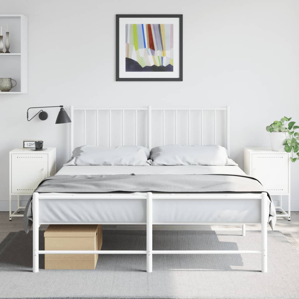 Tables de chevet 2 pcs. Blanc 36x39x60,5 cm en acier