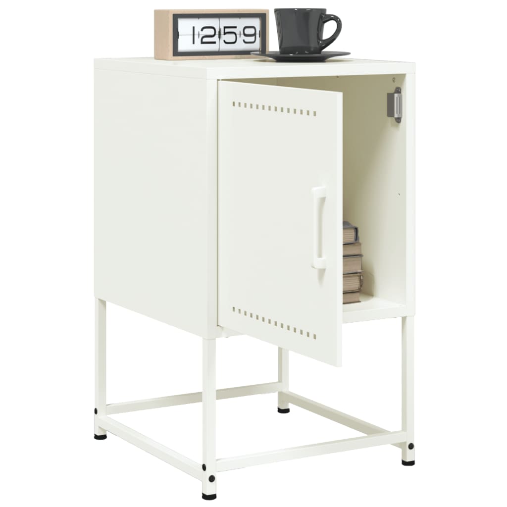 Tables de chevet 2 pcs. Blanc 36x39x60,5 cm en acier
