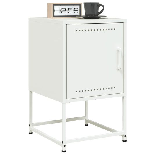 Tables de chevet 2 pcs. Blanc 36x39x60,5 cm en acier
