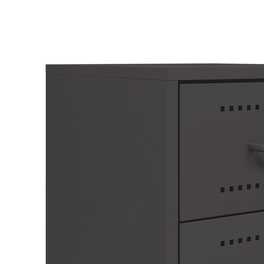 Bedside Table Black 36x39x60.5 cm Steel