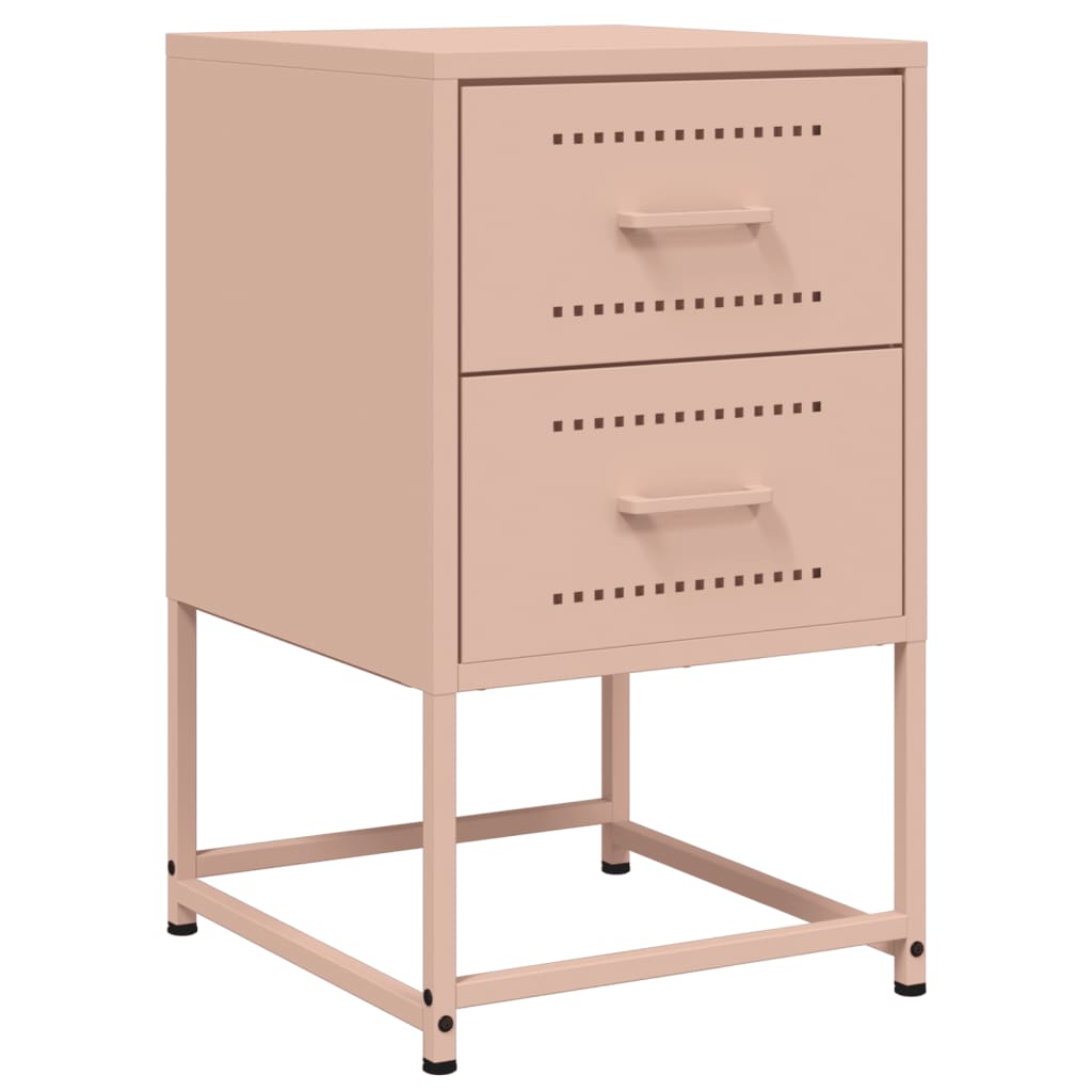 Tables de chevet 2 pcs Rose 36x39x60,5 cm en acier