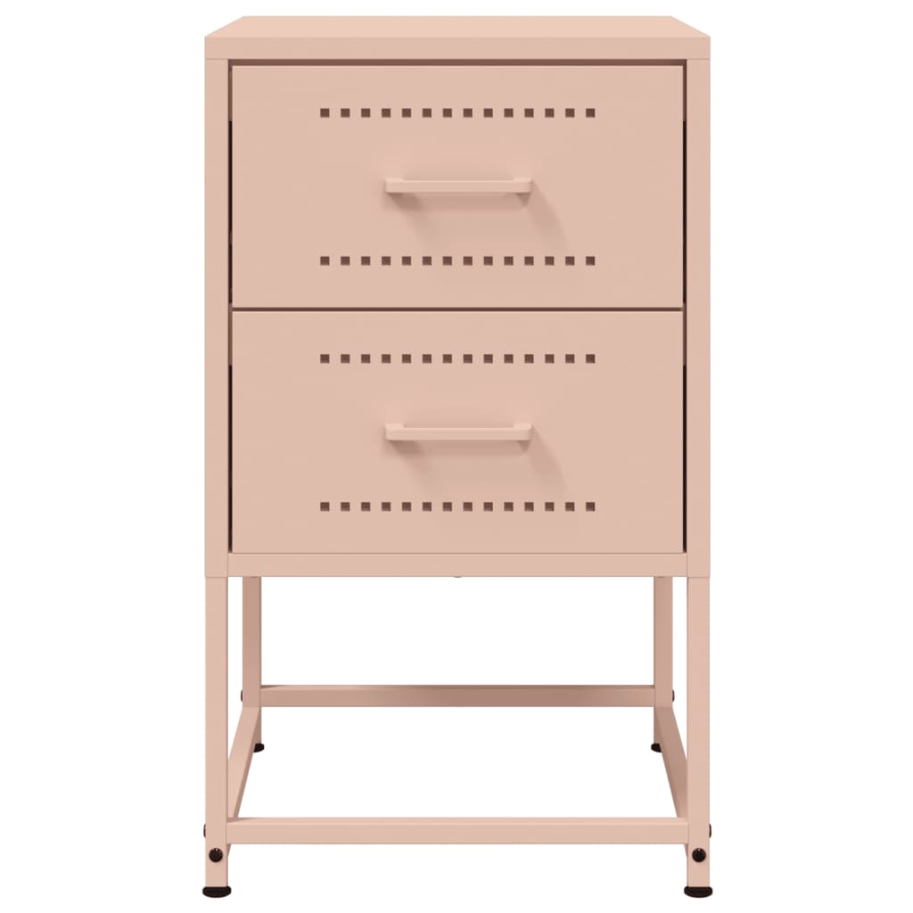 Tables de chevet 2 pcs Rose 36x39x60,5 cm en acier