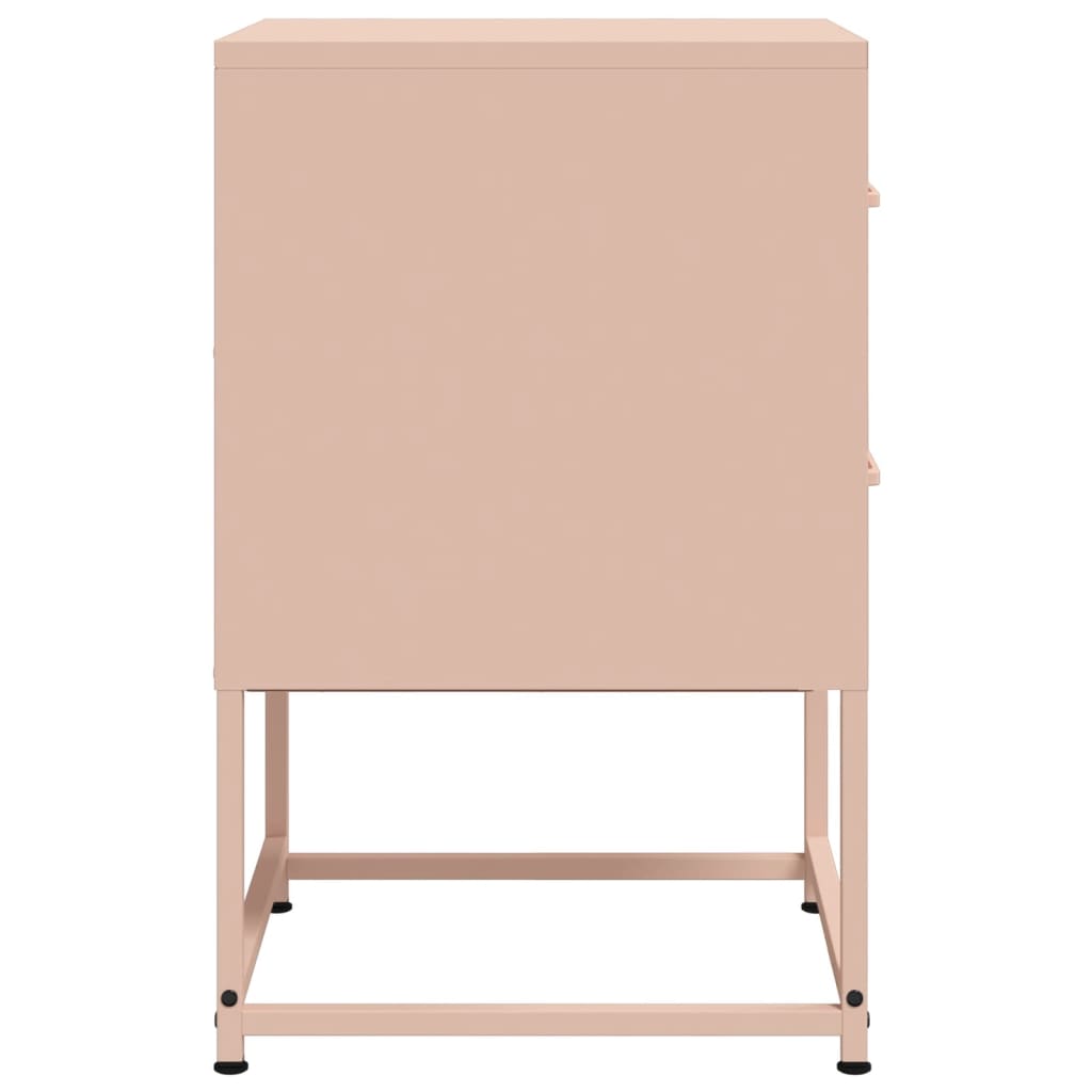 Tables de chevet 2 pcs Rose 36x39x60,5 cm en acier