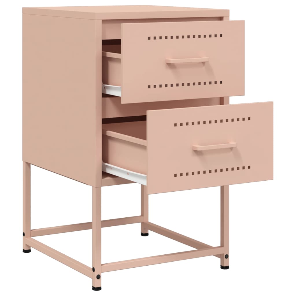 Tables de chevet 2 pcs Rose 36x39x60,5 cm en acier
