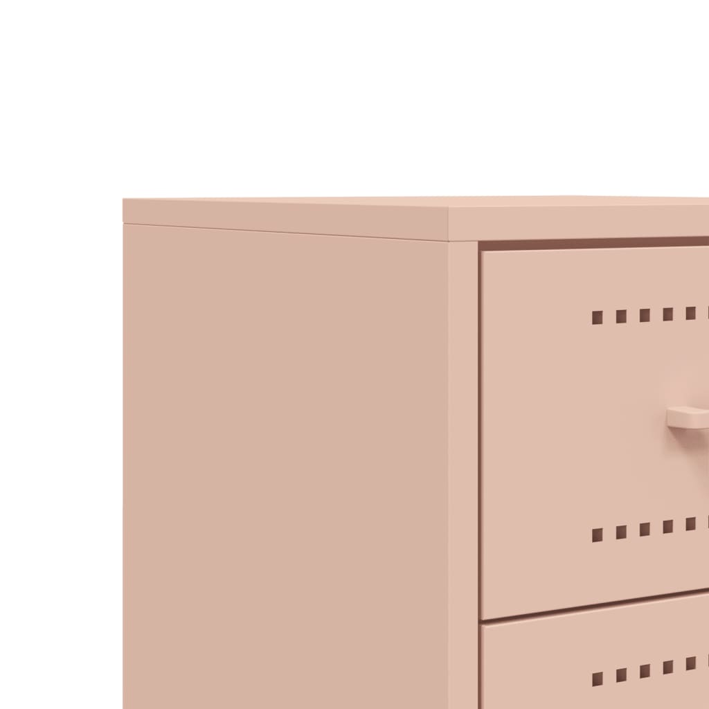 Tables de chevet 2 pcs Rose 36x39x60,5 cm en acier