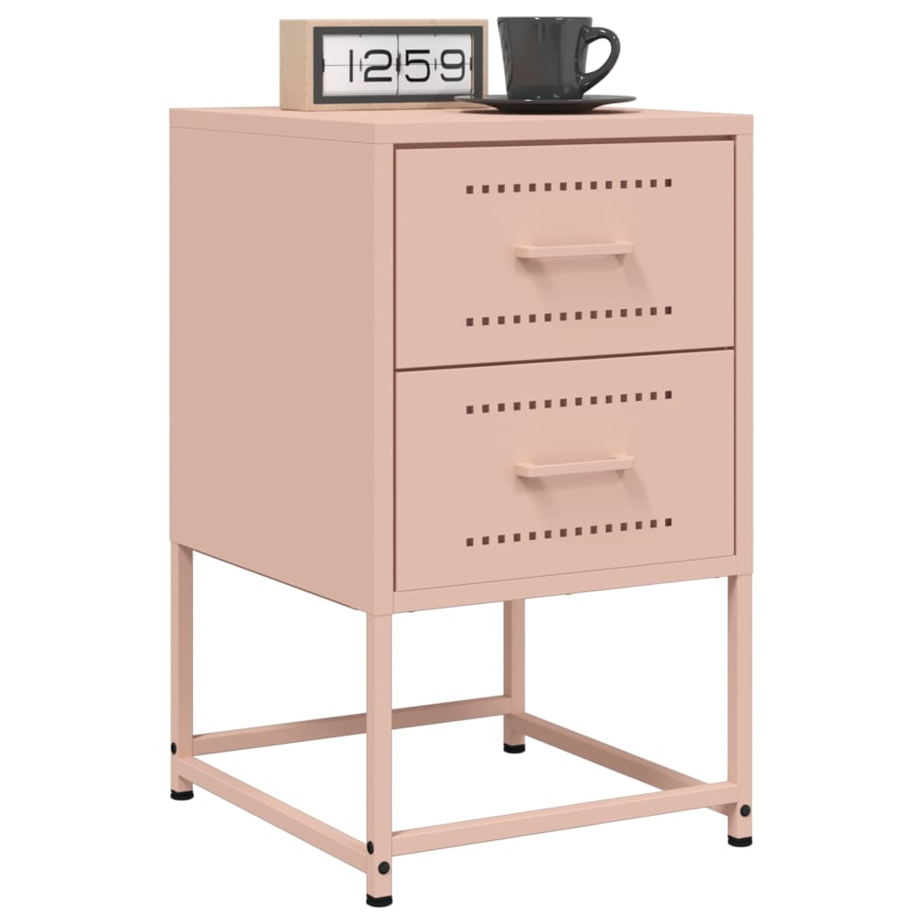 Tables de chevet 2 pcs Rose 36x39x60,5 cm en acier