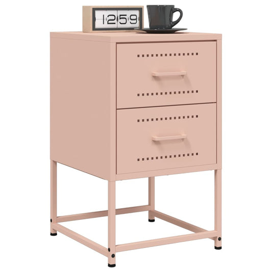 Tables de chevet 2 pcs Rose 36x39x60,5 cm en acier