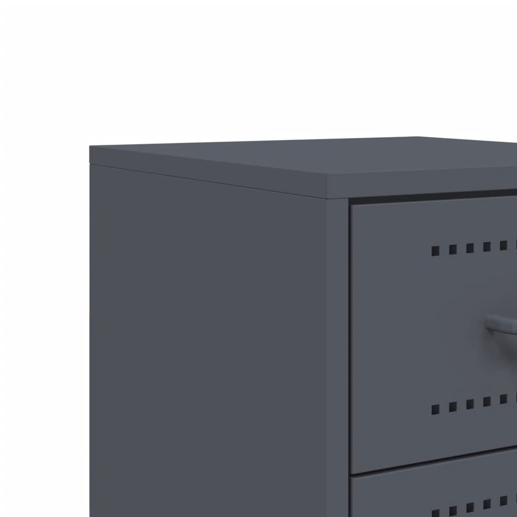 Bedside tables 2 pcs. Anthracite 36x39x60.5 cm steel