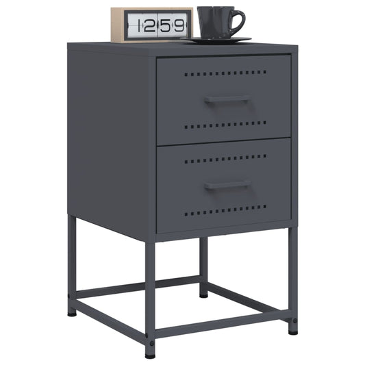 Bedside tables 2 pcs. Anthracite 36x39x60.5 cm steel