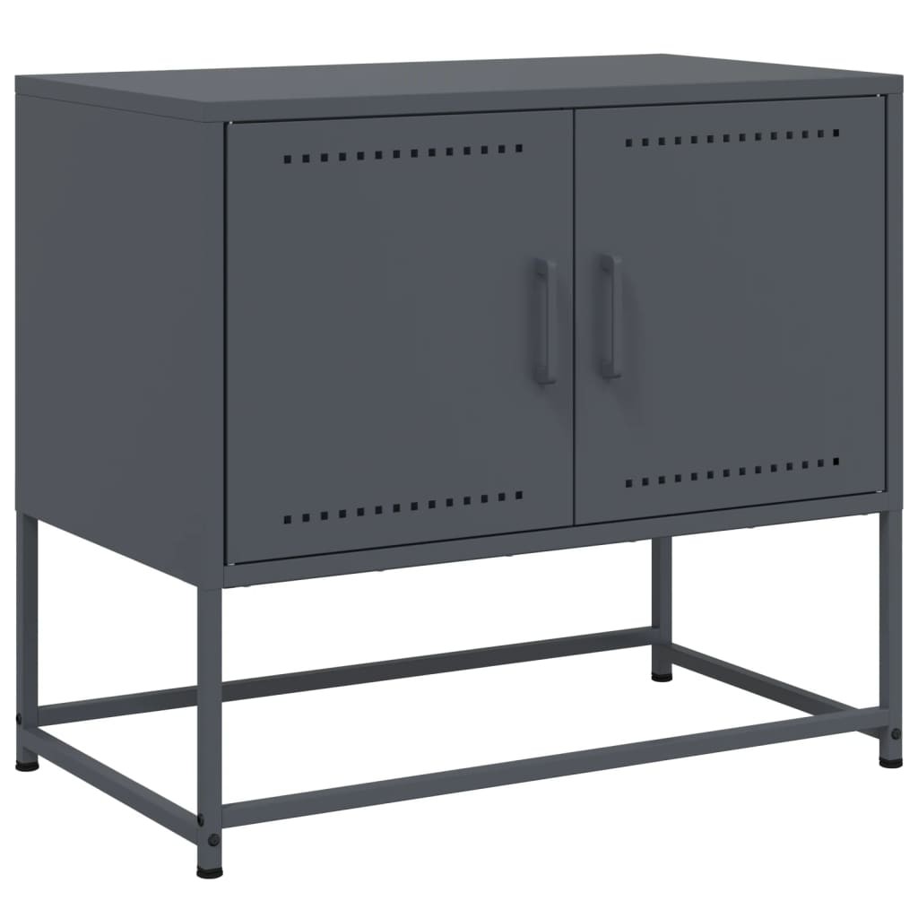 Meuble TV anthracite 68,5x39x60,5 cm en acier