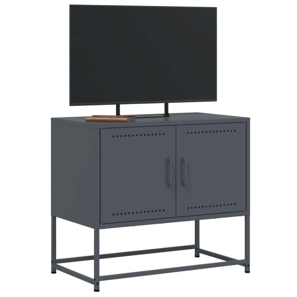 Meuble TV anthracite 68,5x39x60,5 cm en acier