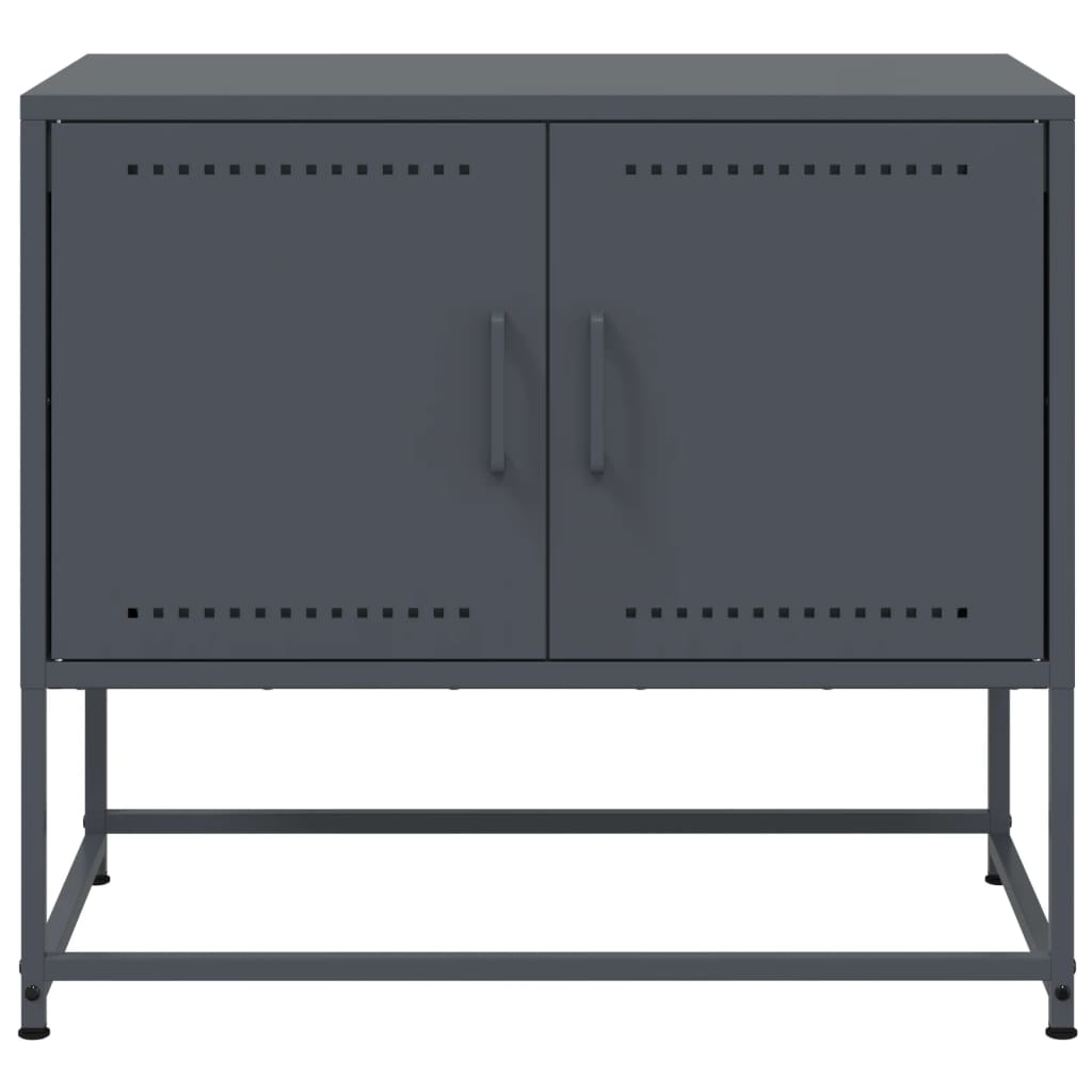 Meuble TV anthracite 68,5x39x60,5 cm en acier