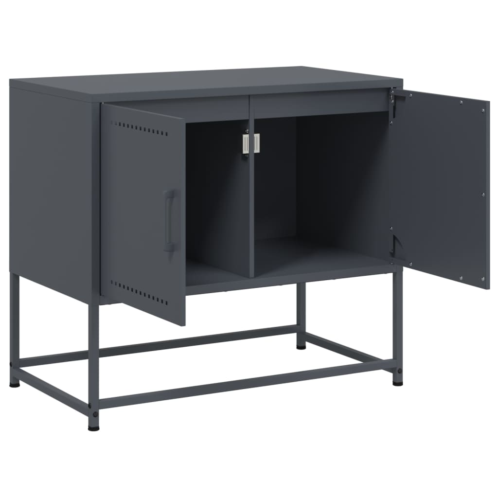 Meuble TV anthracite 68,5x39x60,5 cm en acier