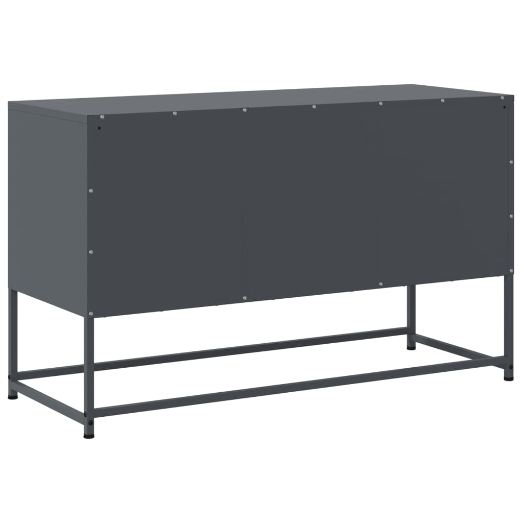 Meuble TV anthracite 100,5x39x60,5 cm en acier