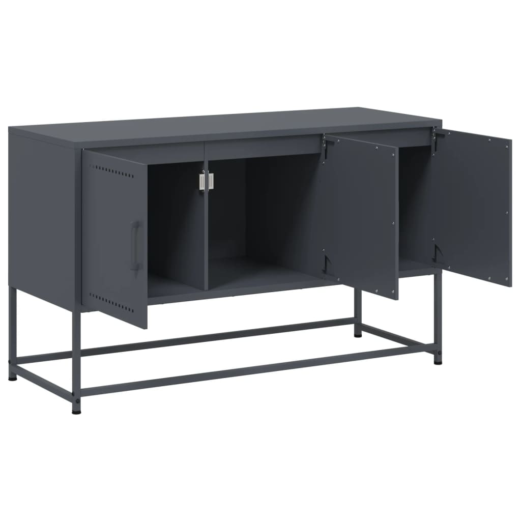 Meuble TV anthracite 100,5x39x60,5 cm en acier