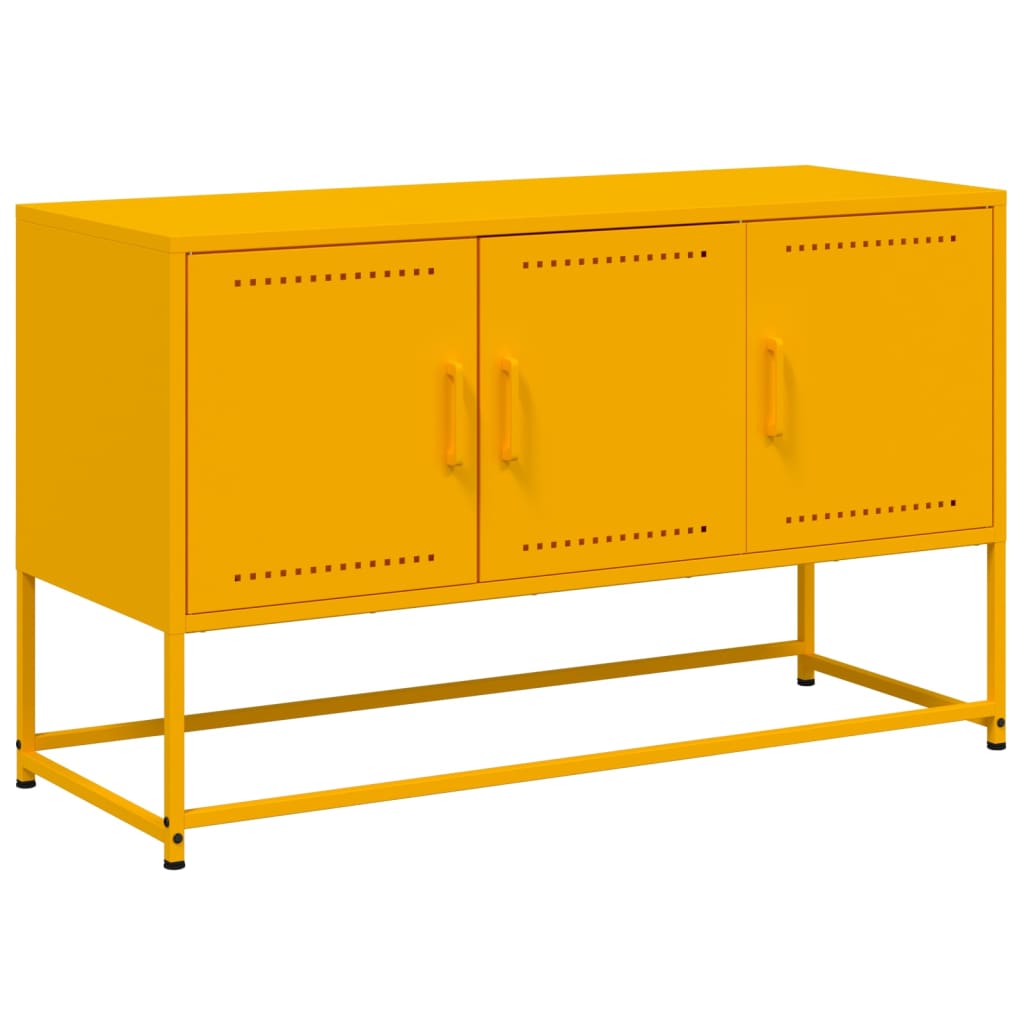 Meuble TV jaune moutarde 100,5x39x60,5 cm en acier