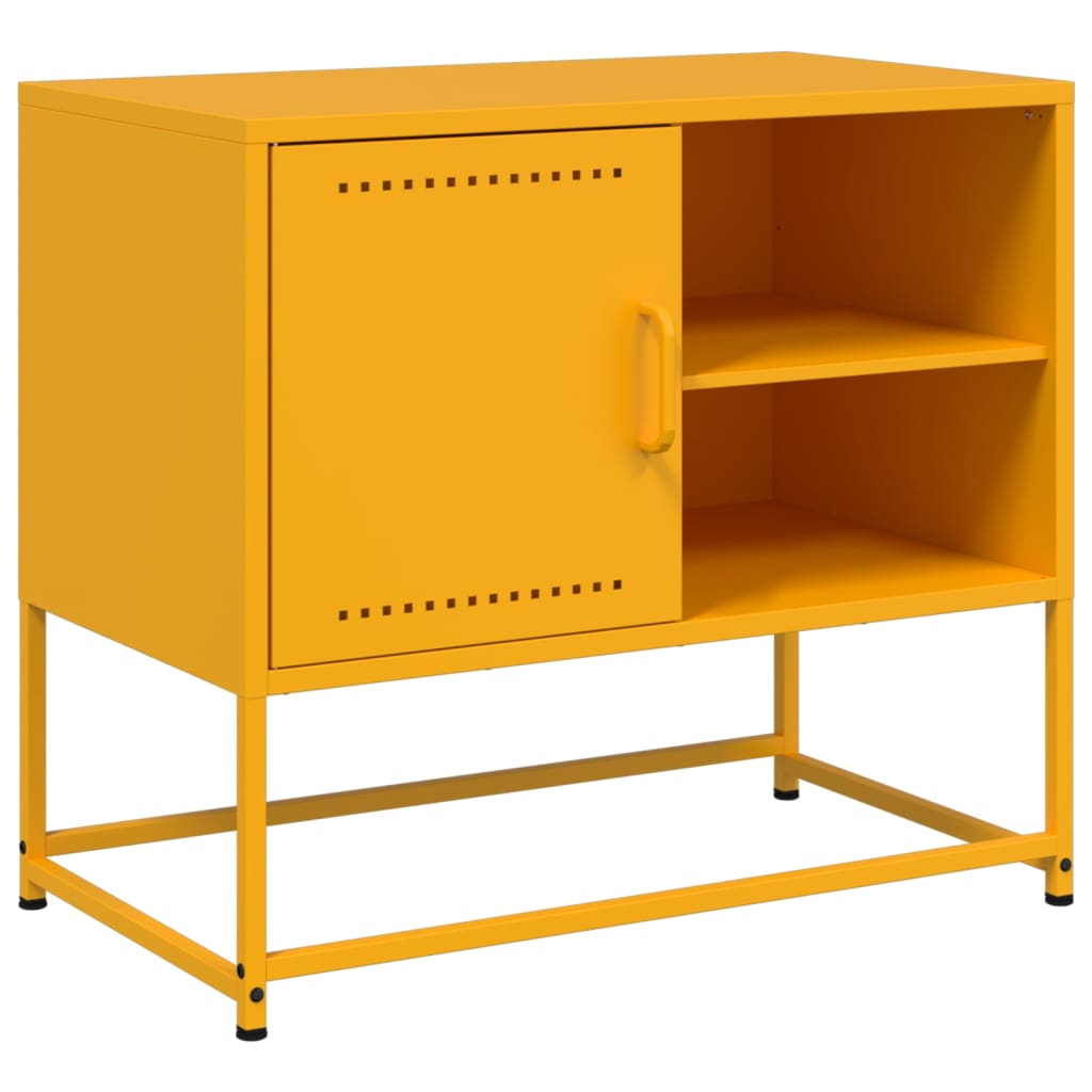 Meuble TV jaune moutarde 68x39x60,5 cm en acier