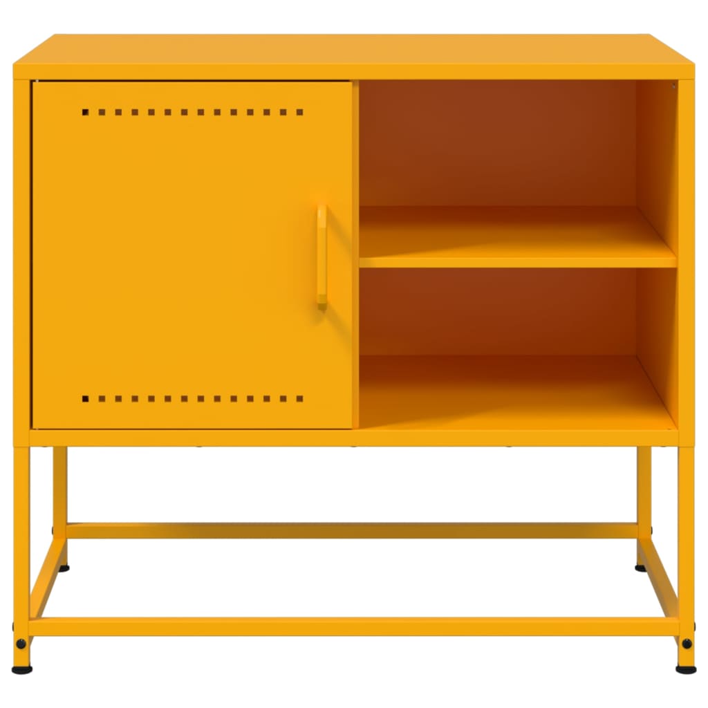Meuble TV jaune moutarde 68x39x60,5 cm en acier