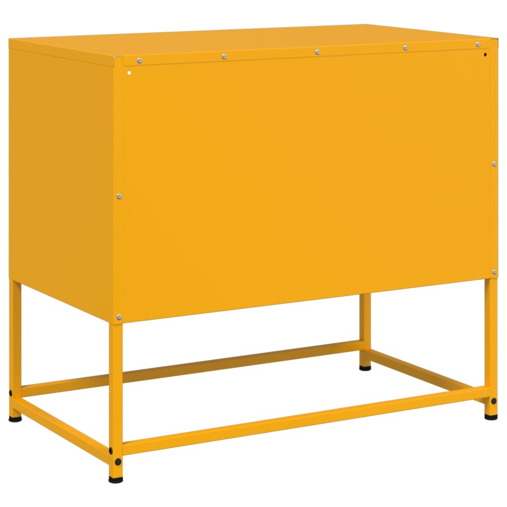 Meuble TV jaune moutarde 68x39x60,5 cm en acier