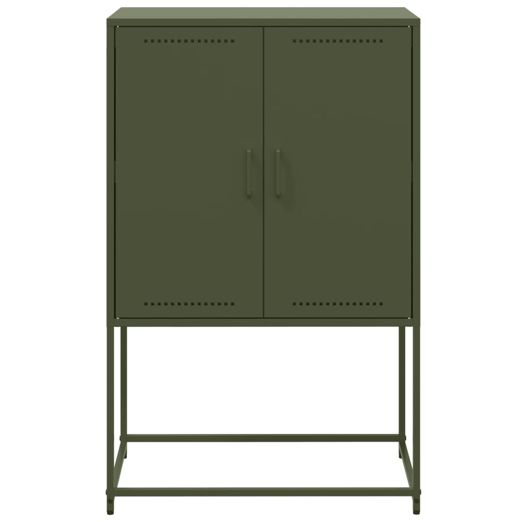 Meuble TV vert olive 68x39x60,5 cm en acier