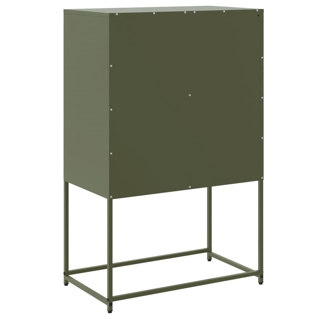 Meuble TV vert olive 68x39x60,5 cm en acier