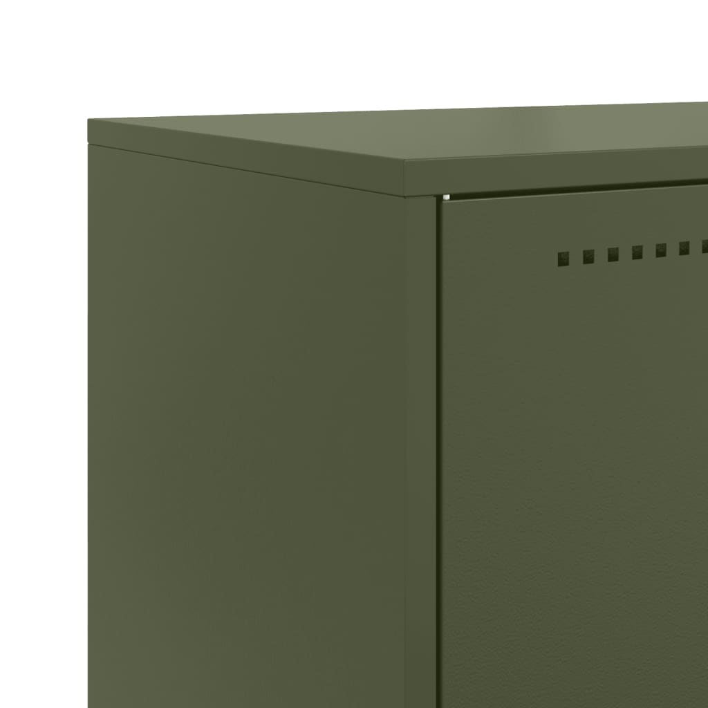 Meuble TV vert olive 68x39x60,5 cm en acier
