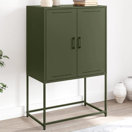Meuble TV vert olive 68x39x60,5 cm en acier