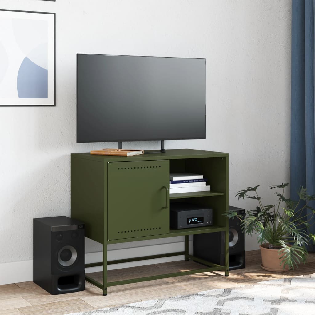 Meuble TV jaune moutarde 100,5x39x60,5 cm en acier