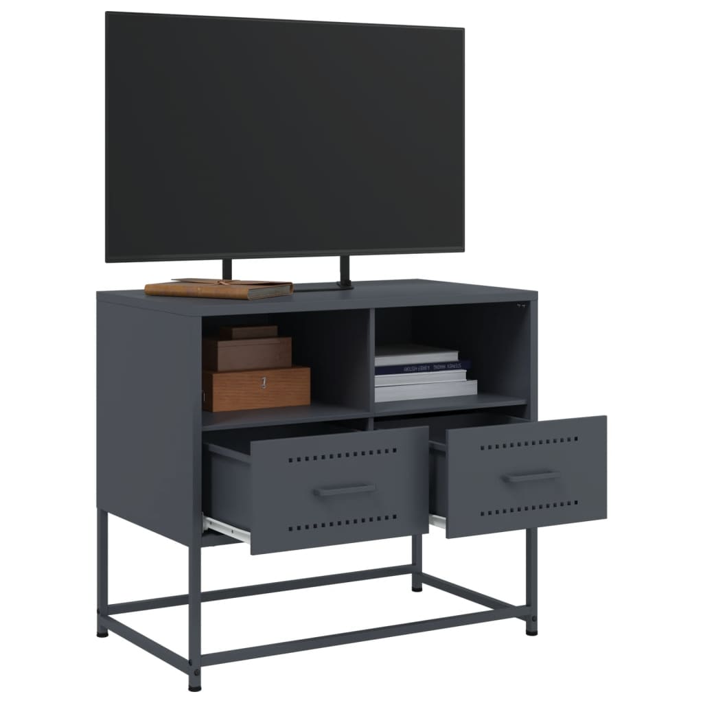 Meuble TV anthracite 68x39x60,5 cm en acier