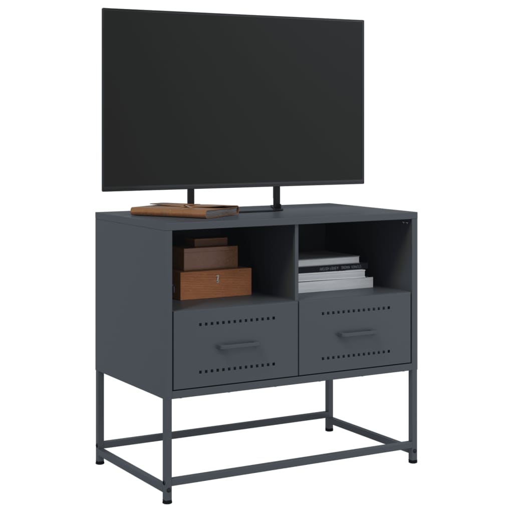 Meuble TV anthracite 68x39x60,5 cm en acier