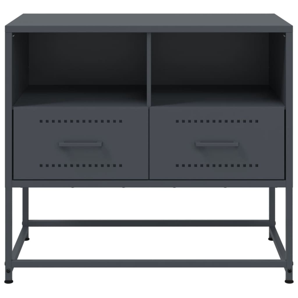 Meuble TV anthracite 68x39x60,5 cm en acier