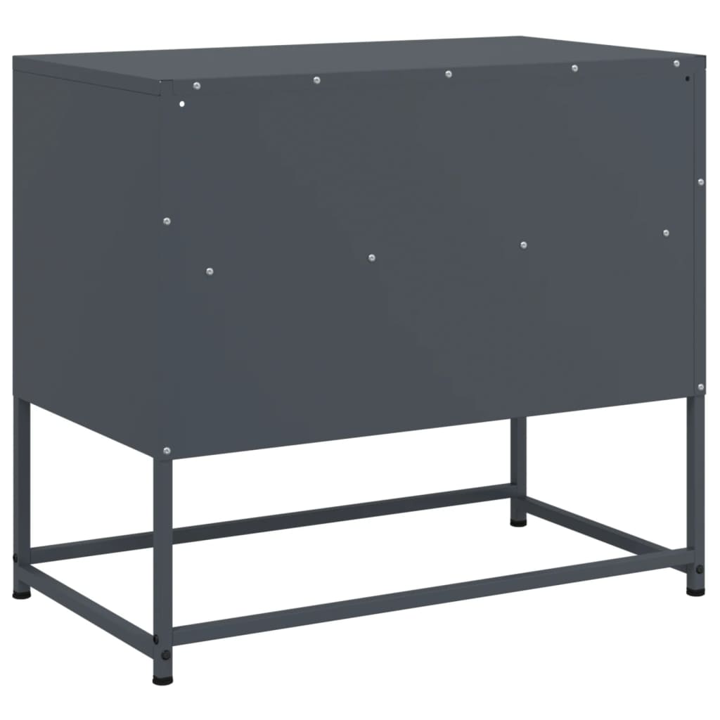 Meuble TV anthracite 68x39x60,5 cm en acier