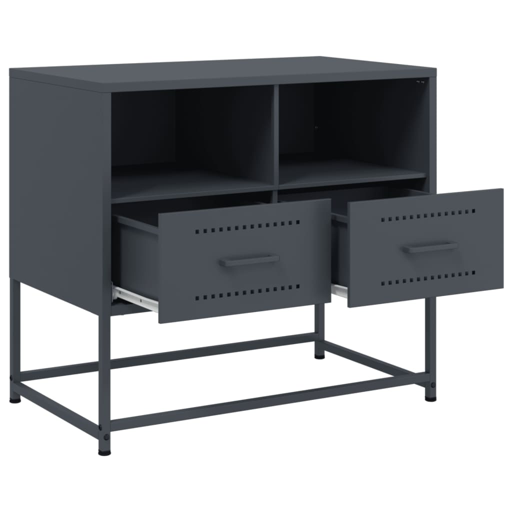 Meuble TV anthracite 68x39x60,5 cm en acier