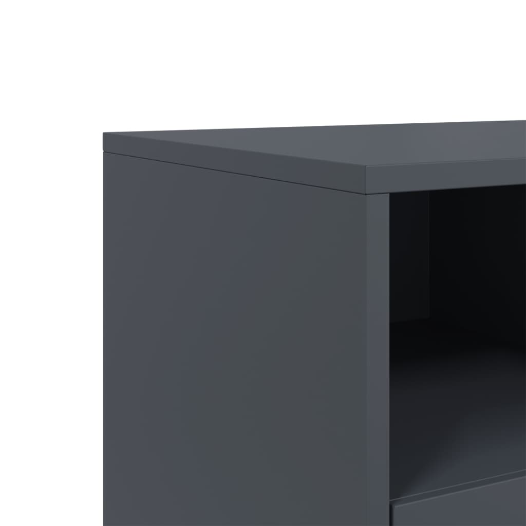 Meuble TV anthracite 68x39x60,5 cm en acier