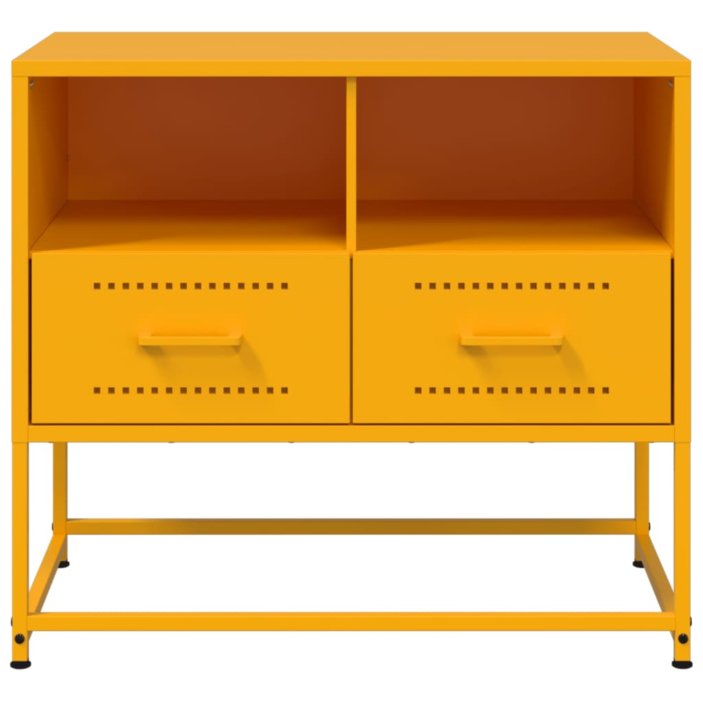 Meuble TV jaune moutarde 68x39x60,5 cm en acier