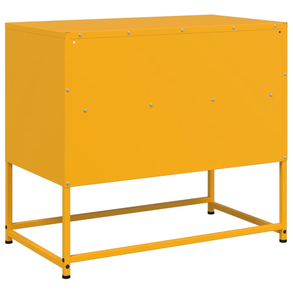 Meuble TV jaune moutarde 68x39x60,5 cm en acier