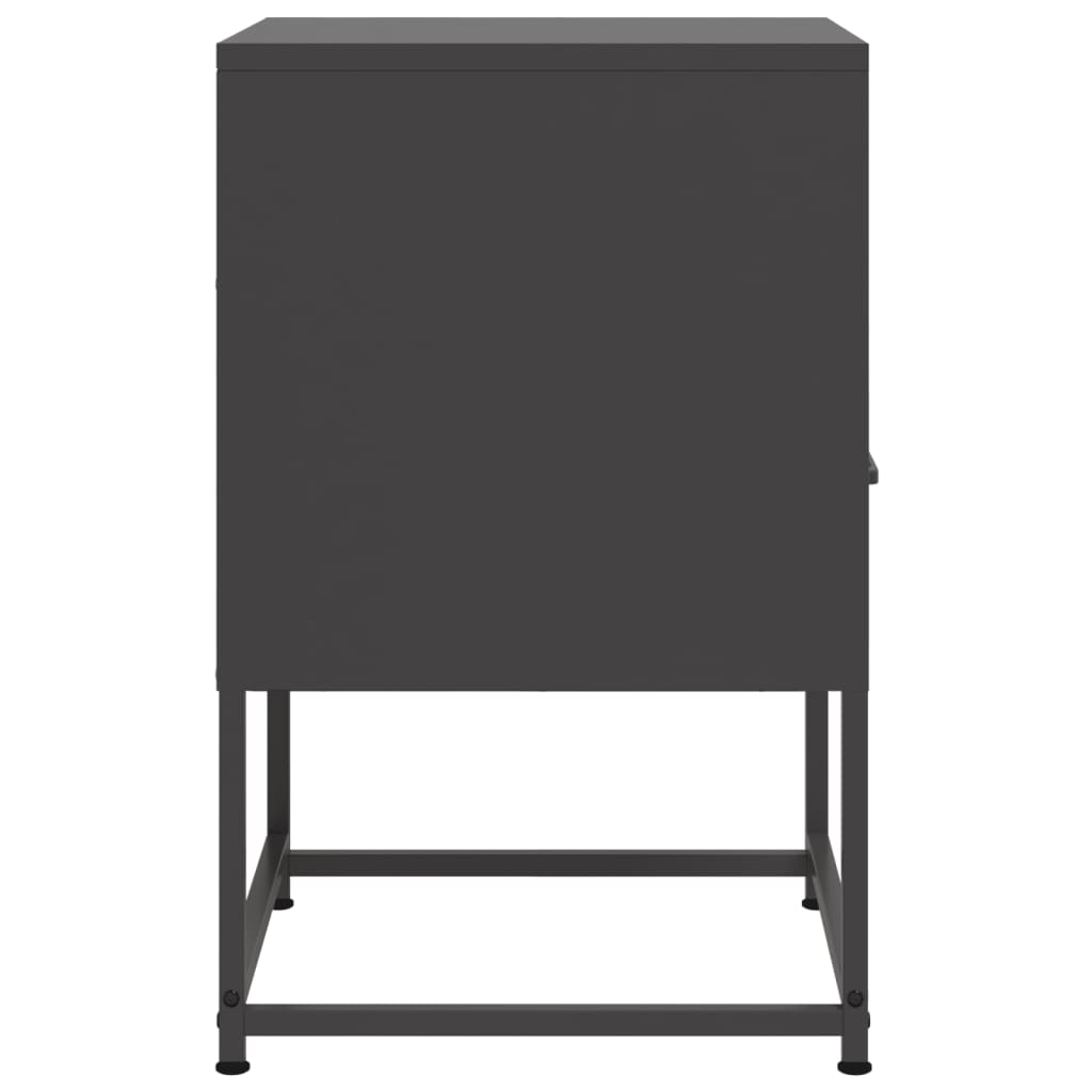 Tables de chevet 2 pcs. Noir 36x39x60,5 cm en acier