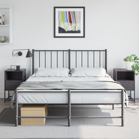 Tables de chevet 2 pcs. Noir 36x39x60,5 cm en acier