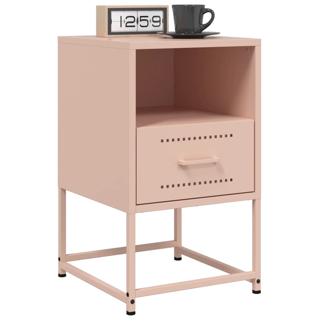 Tables de chevet 2 pcs Rose 36x39x60,5 cm en acier