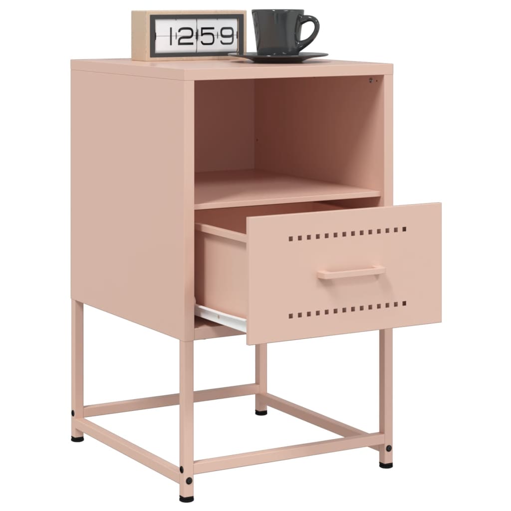 Tables de chevet 2 pcs Rose 36x39x60,5 cm en acier