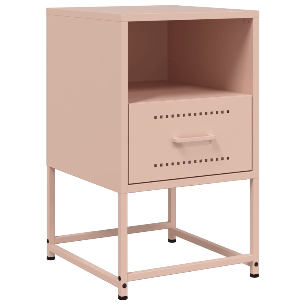Tables de chevet 2 pcs Rose 36x39x60,5 cm en acier