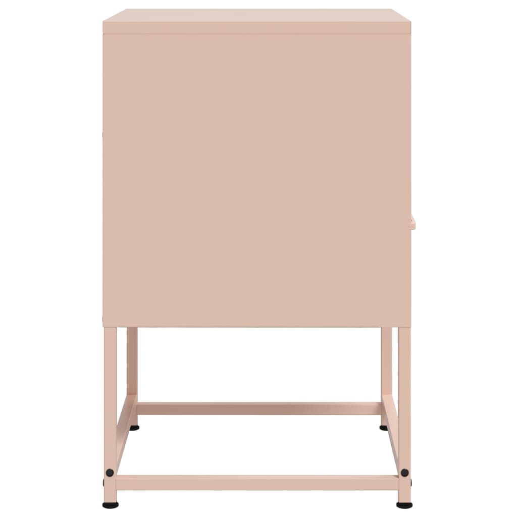 Tables de chevet 2 pcs Rose 36x39x60,5 cm en acier
