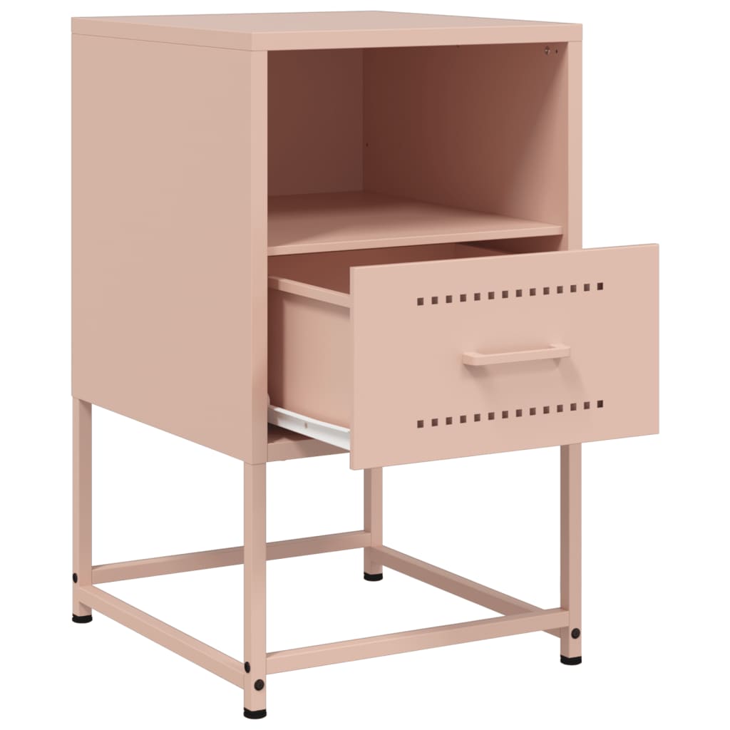 Tables de chevet 2 pcs Rose 36x39x60,5 cm en acier