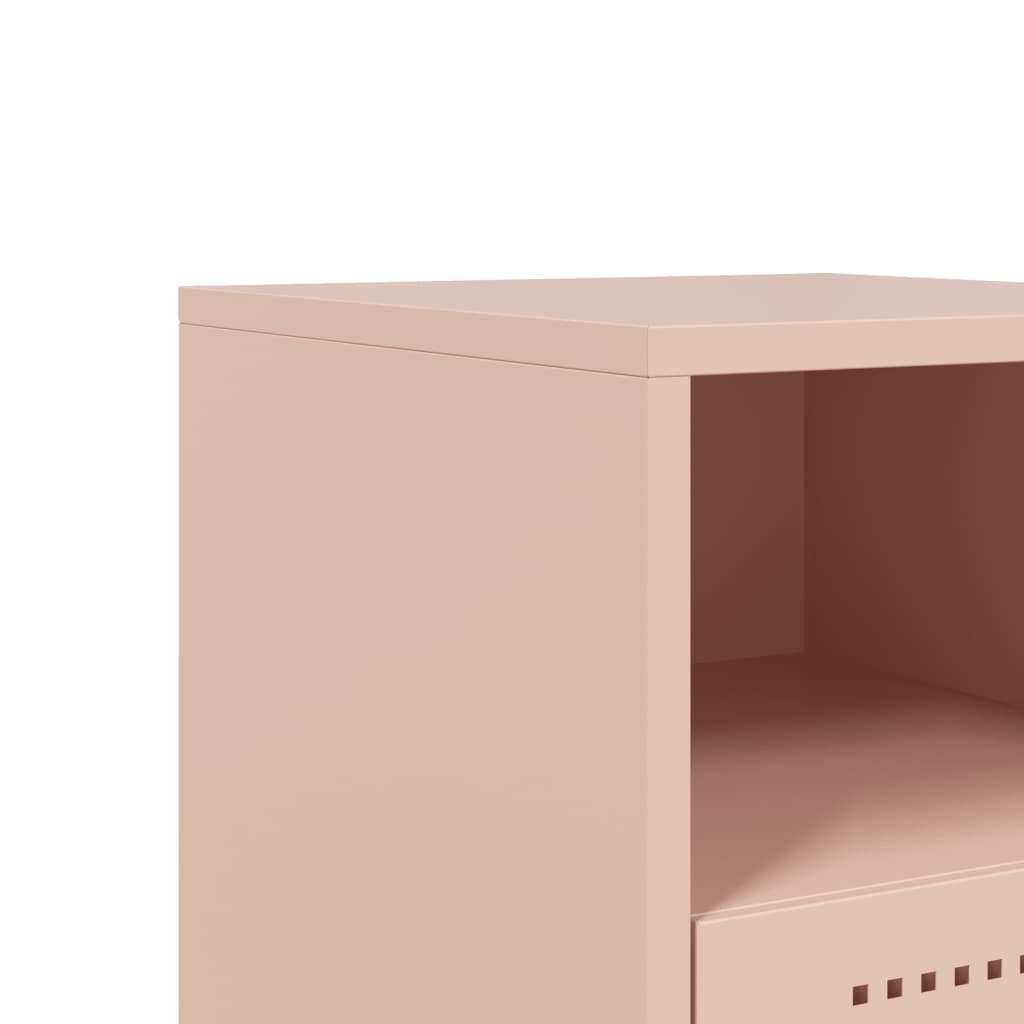 Tables de chevet 2 pcs Rose 36x39x60,5 cm en acier