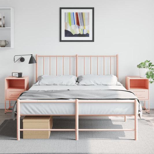 Tables de chevet 2 pcs Rose 36x39x60,5 cm en acier